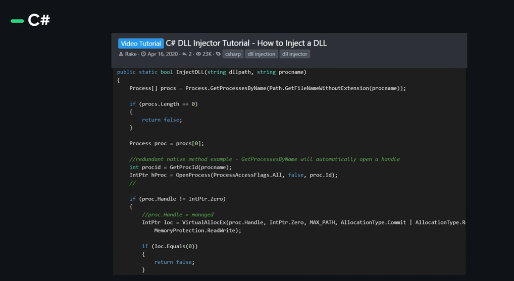 Dll Inejction in C#